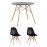 Обеденная группа Стол Eames D80 черный, 2 стула Eames DSW черный