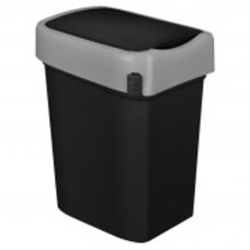 Бак для мусора 'SMART BIN' 25л (333x269x457мм), с крышкой 'маятник' (черный) 435289913