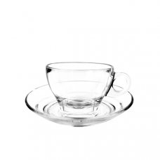 Чашка Latte 260мл h66мм d100/126мм 'Caffe', стекло 1P02443