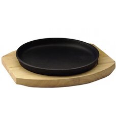 Сковорода круглая на деревянной подставке 185 мм [DSU-S-20u] Baker