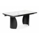 Керамический стол Готланд 180(240)х90х79 белый мрамор / черный